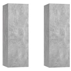 TV-tasot 2 kpl betoninharmaa 30,5x30x90 cm lastulevy hinta ja tiedot | TV-tasot | hobbyhall.fi