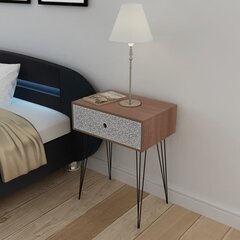 Suorakaiteen muotoinen yöpöytä 1 laatikolla, ruskea hinta ja tiedot | Yöpöydät | hobbyhall.fi