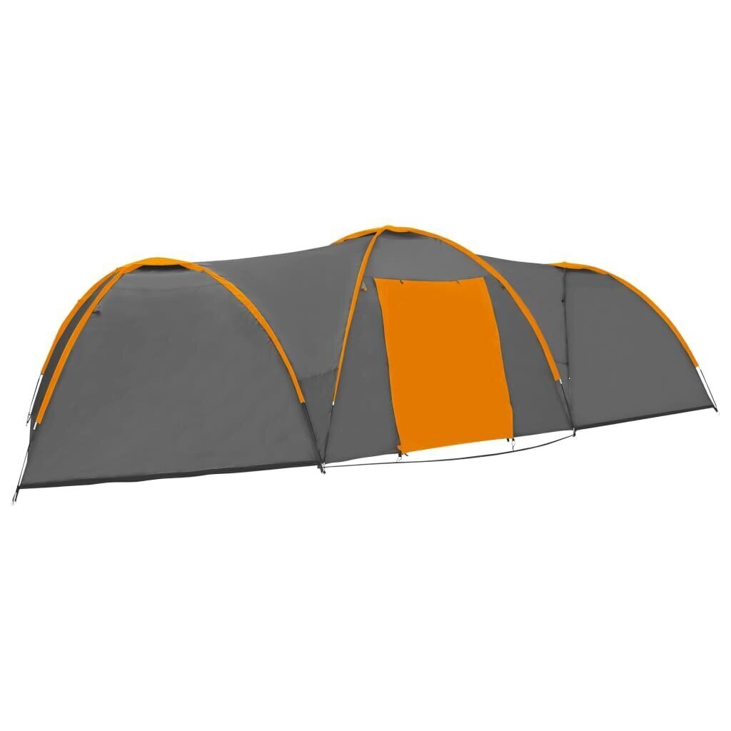 Retkeilyteltta iglu 650x240x190 cm 8 henkilöä harmaa ja oranssi hinta ja tiedot | Teltat | hobbyhall.fi