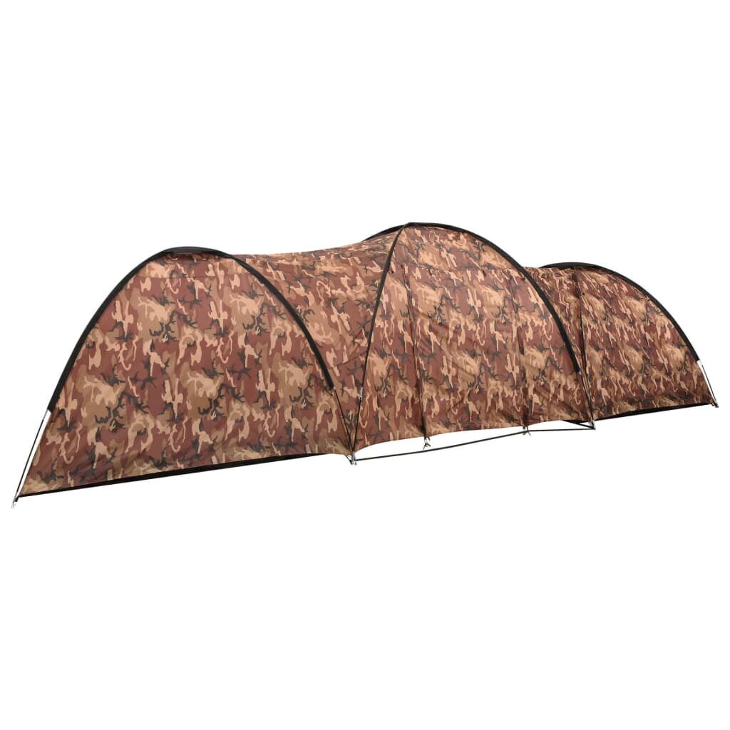 Retkeilyteltta iglu 650x240x190 cm 8 henkilöä maastokuvio hinta ja tiedot | Teltat | hobbyhall.fi