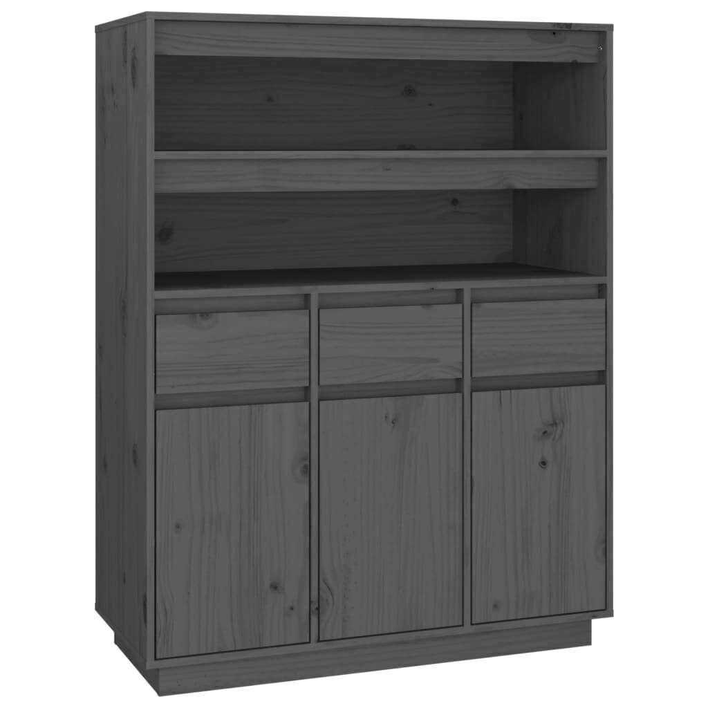 Kaappi harmaa 89x40x116,5 cm täysi mänty hinta ja tiedot | Lipastot | hobbyhall.fi