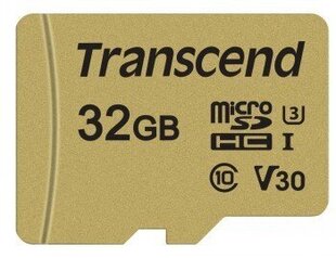 TRANSCEND MICROSDHC UHS-3/V30 32GB W/ADAPTER hinta ja tiedot | Kameran muistikortit | hobbyhall.fi
