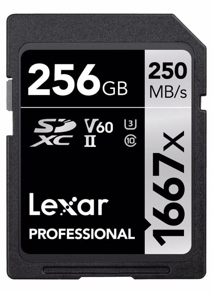 LEXAR PRO 1667X SDXC UHS-II U3 (V60) R250 / W120 256G hinta ja tiedot | Kameran muistikortit | hobbyhall.fi