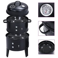 3-in-1 hiilisavustin BBQ-grilli 40x80 cm hinta ja tiedot | Grillit | hobbyhall.fi