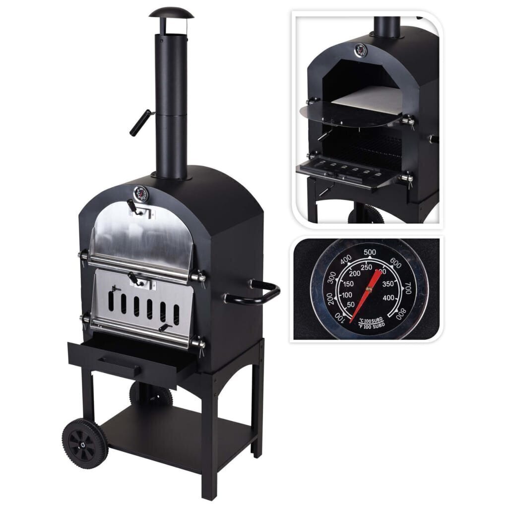 ProGarden BBQ Pizzauuni musta hinta ja tiedot | Grillit | hobbyhall.fi