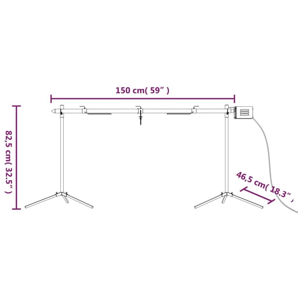 automaattinen grilli moottorilla, 150x46,5x82,5cm, teräs hinta ja tiedot | Grillit | hobbyhall.fi