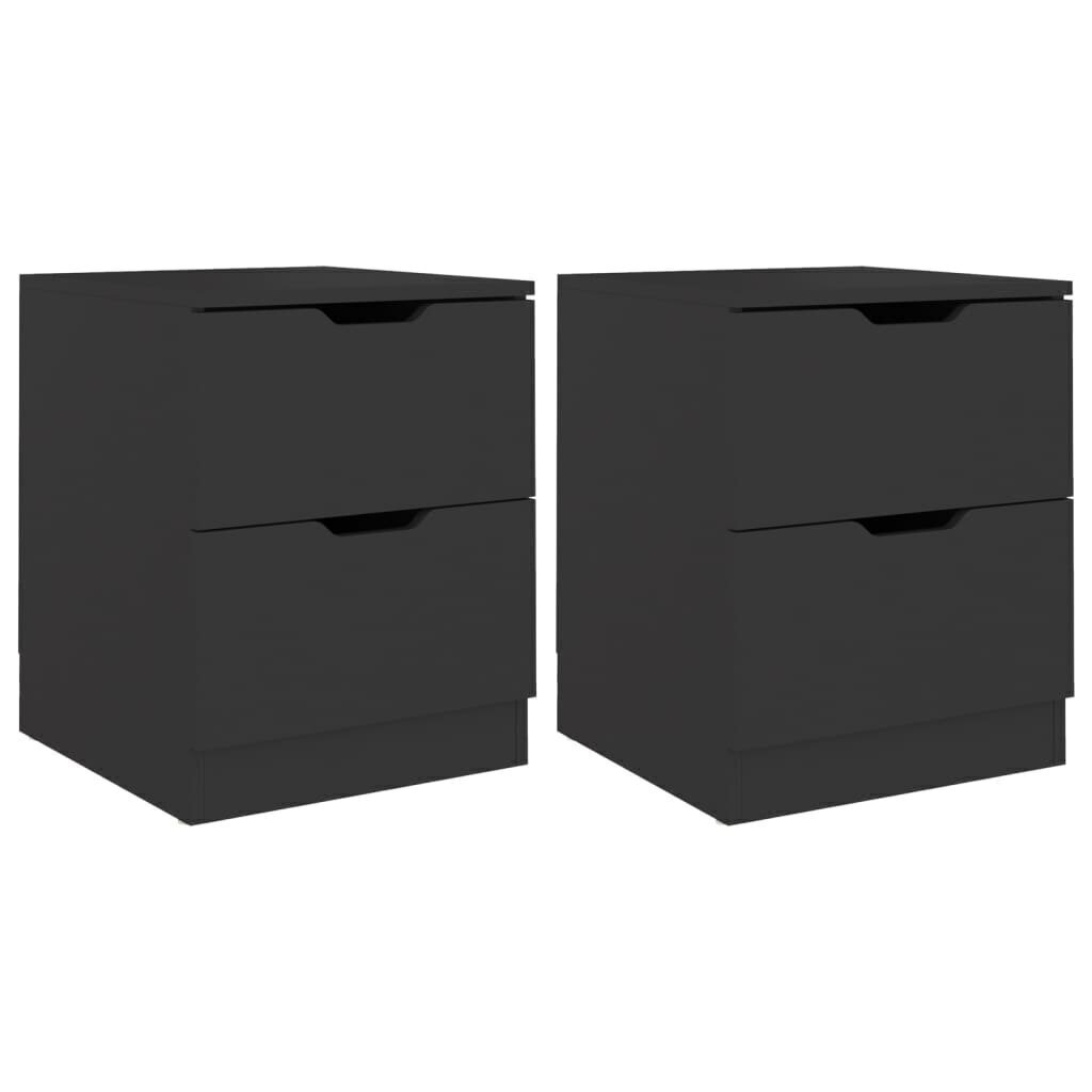 Yöpöydät 2 kpl musta 40x40x50 cm lastulevy hinta ja tiedot | Yöpöydät | hobbyhall.fi