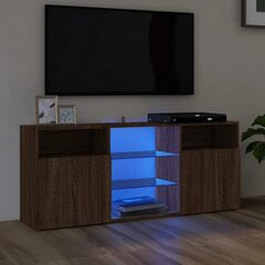 TV-taso LED-valoilla ruskea tammi 120x30x50 cm hinta ja tiedot | TV-tasot | hobbyhall.fi