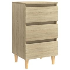 Yöpöydät täyspuiset jalat 2 kpl Sonoma-tammi 40x35x69 cm hinta ja tiedot | Yöpöydät | hobbyhall.fi