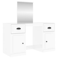 Peilipöytä korkeakiilto valkoinen 130x50x132,5 cm hinta ja tiedot | Peilipöydät | hobbyhall.fi