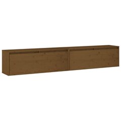 Seinäkaapit 2 kpl hunajanruskea 100x30x35 cm täysi mänty hinta ja tiedot | Hyllyt | hobbyhall.fi