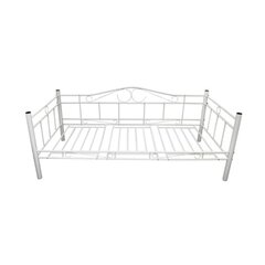 Valkoinen yhden hengen metallisohva, 90 x 200 cm hinta ja tiedot | Sohvat ja vuodesohvat | hobbyhall.fi