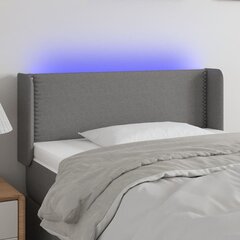Sängynpääty LEDillä, Kangas, 103x16x78/88cm, tummanharmaa hinta ja tiedot | Sängyt | hobbyhall.fi