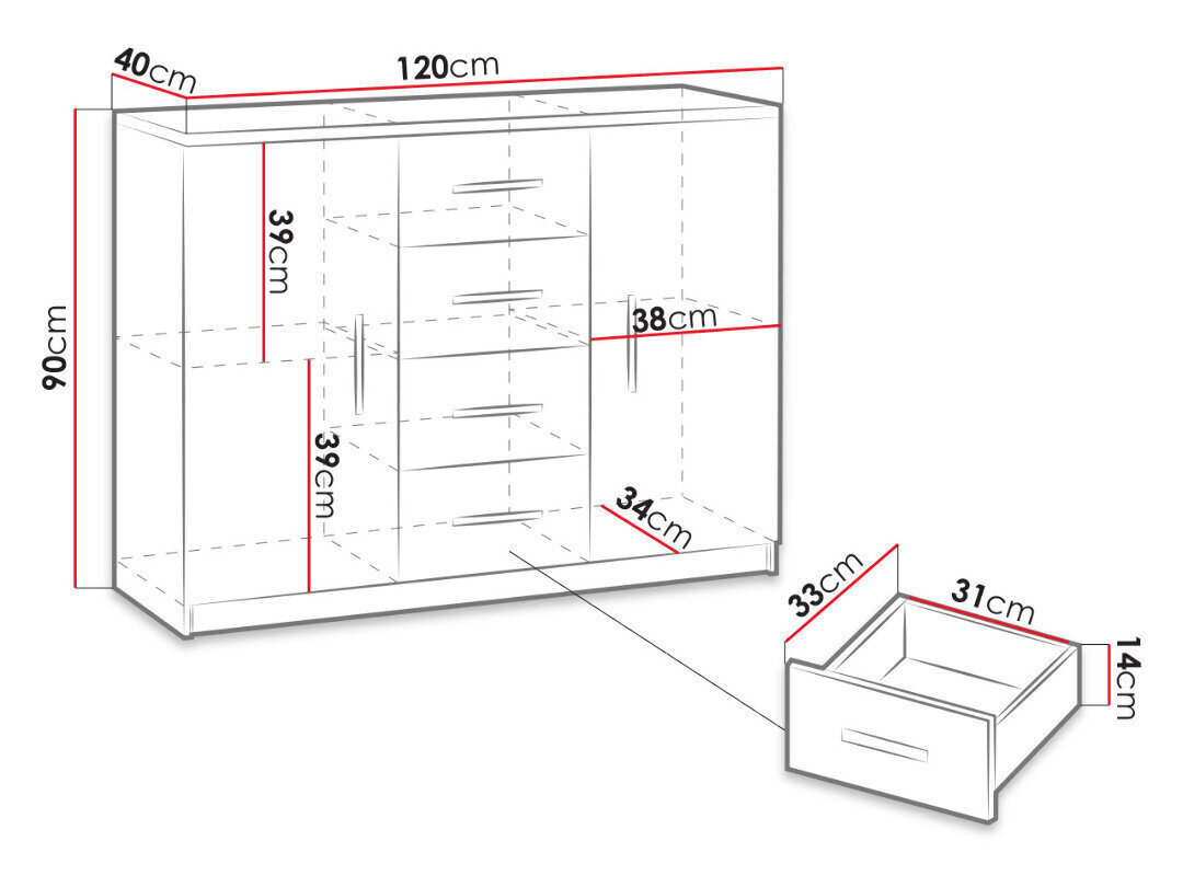 Lipasto Bono hinta ja tiedot | Lipastot | hobbyhall.fi