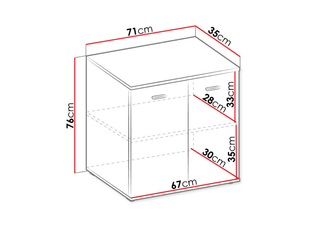 Lipasto MIKE-3 2T hinta ja tiedot | Lipastot | hobbyhall.fi