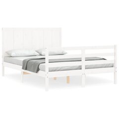 Sängynrunko sängynpäädyllä, 140x190 cm, valkoinen hinta ja tiedot | Sängyt | hobbyhall.fi