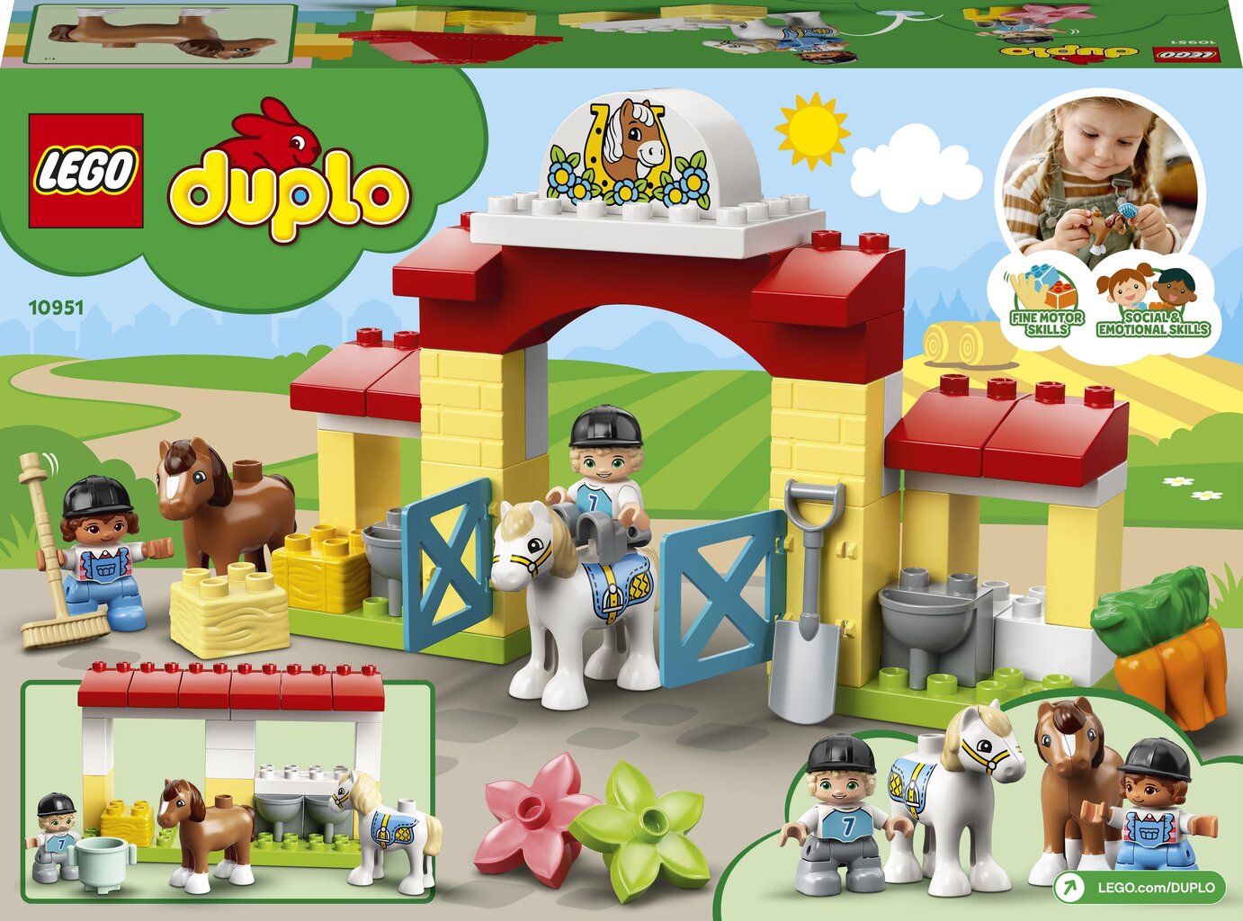 10951 LEGO® DUPLO Hevostalli ja hoitoponit hinta ja tiedot | LEGOT ja rakennuslelut | hobbyhall.fi