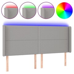 Sängynpäädy LED :llä, Kangas, 183x16x118/128cm, vaaleanharmaa hinta ja tiedot | Sängyt | hobbyhall.fi