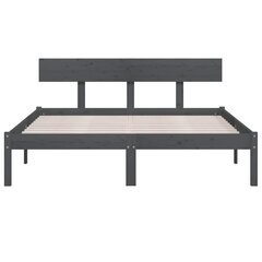 Sängynrunko harmaa täysi mänty 200 x 200 cm hinta ja tiedot | Sängyt | hobbyhall.fi