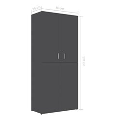 Kenkäkaappi harmaa 80x39x178 cm lastulevy hinta ja tiedot | Kenkäkaapit ja -hyllyt | hobbyhall.fi