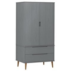 Vaatekaappi MOLDE harmaa 90x55x175 cm täysi mänty hinta ja tiedot | Kaapit | hobbyhall.fi