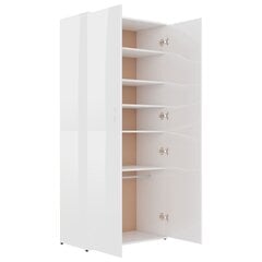 Kenkäkaappi korkeakiilto valkoinen 80x39x178 cm lastulevy hinta ja tiedot | Kenkäkaapit ja -hyllyt | hobbyhall.fi