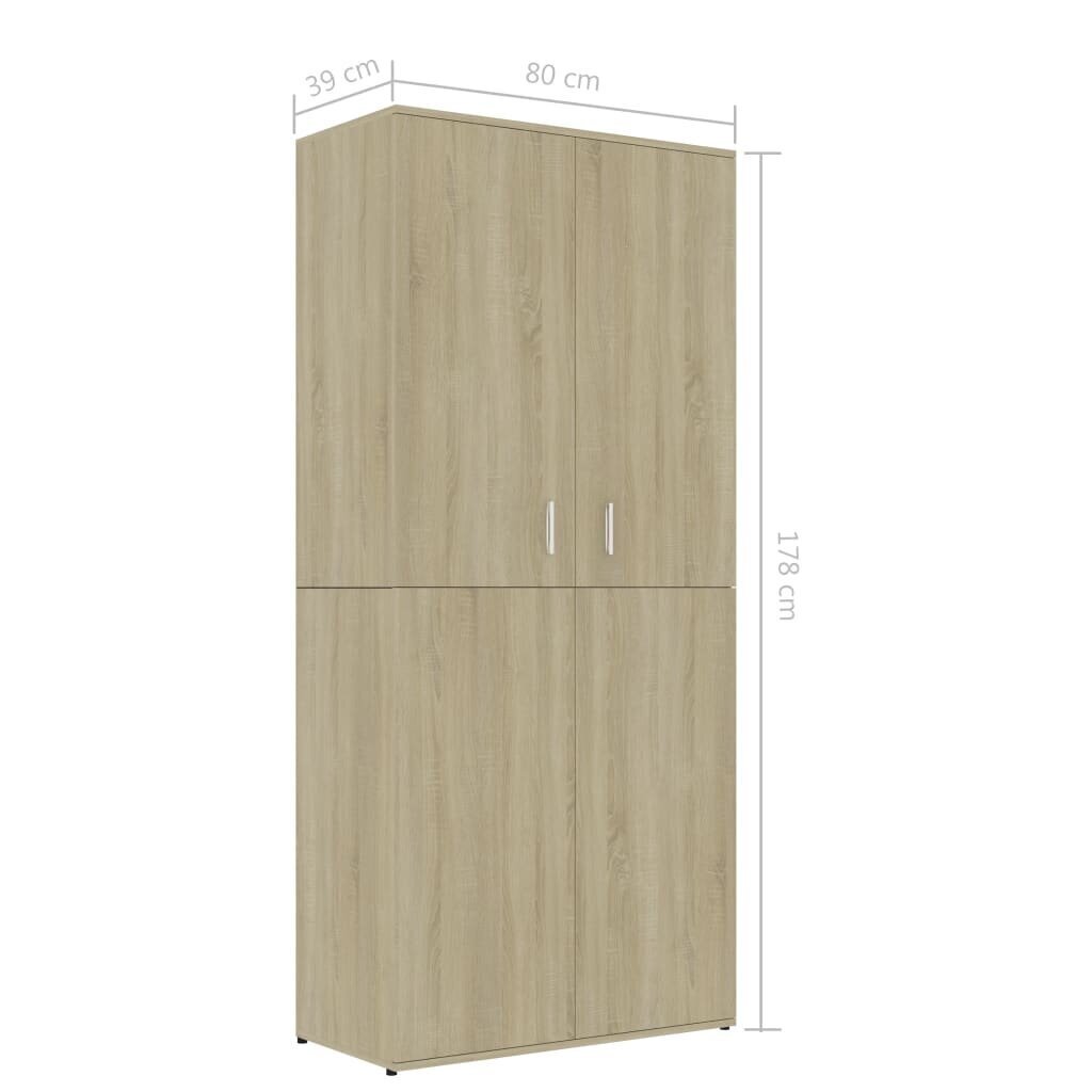 Kenkäkaappi Sonoma-tammi 80x39x178 cm lastulevy hinta ja tiedot | Kenkäkaapit ja -hyllyt | hobbyhall.fi