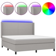 Sänky jousilla/patja/LED , 160x200 cm, harmaa hinta ja tiedot | Sängyt | hobbyhall.fi