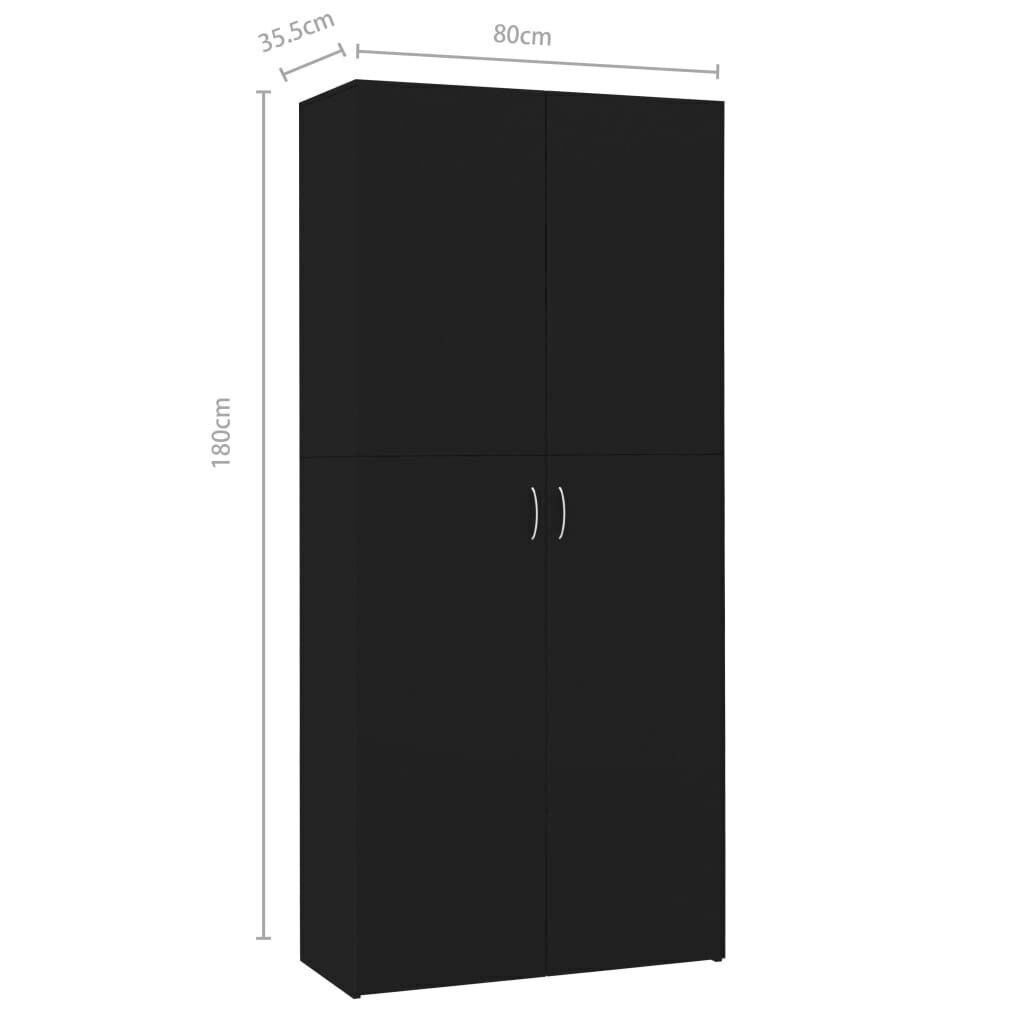 Kenkäkaappi musta 80x35,5x180 cm lastulevy hinta ja tiedot | Kenkäkaapit ja -hyllyt | hobbyhall.fi