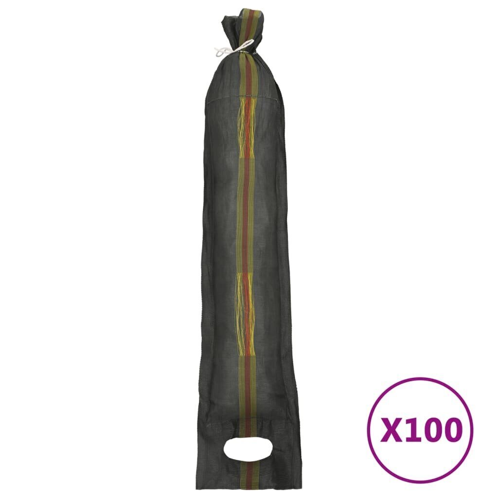 vidaXL Hiekkasäkit 100 kpl tummanvihreä 103x25 cm HDPE hinta ja tiedot | Hiekkalaatikot | hobbyhall.fi