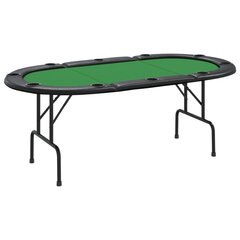 10 pelaajan kokoontaittuva pokeripöytätaso vihreä 206x106x75 cm hinta ja tiedot | Korttipelit, pokeri | hobbyhall.fi