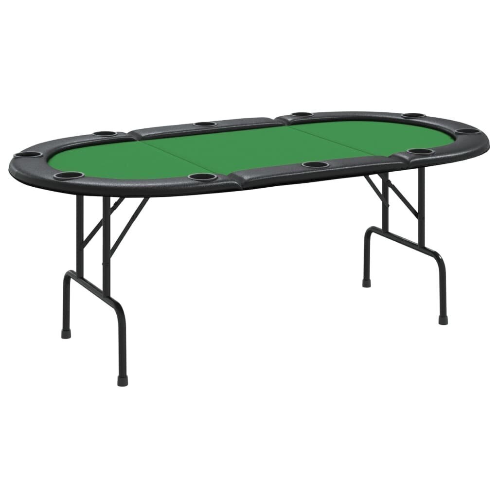 10 pelaajan kokoontaittuva pokeripöytätaso vihreä 206x106x75 cm hinta ja tiedot | Korttipelit, pokeri | hobbyhall.fi