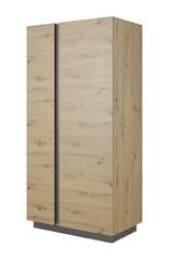 Arco 96 -vaatekaappi, 193,5 x 54 x 96,5 cm, tammi / harmaa hinta ja tiedot | Laski Meble Huonekalut ja sisustus | hobbyhall.fi