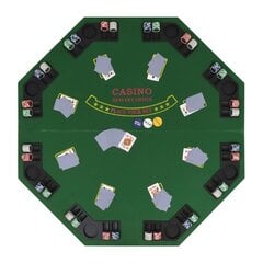 Taitettava pokeripöytälevy 8 pelaajalle kahdeksankulmio vihreä hinta ja tiedot | Korttipelit, pokeri | hobbyhall.fi