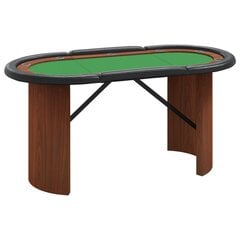 10 pelaajan pokeripöytä vihreä 160x80x75 cm hinta ja tiedot | Korttipelit, pokeri | hobbyhall.fi