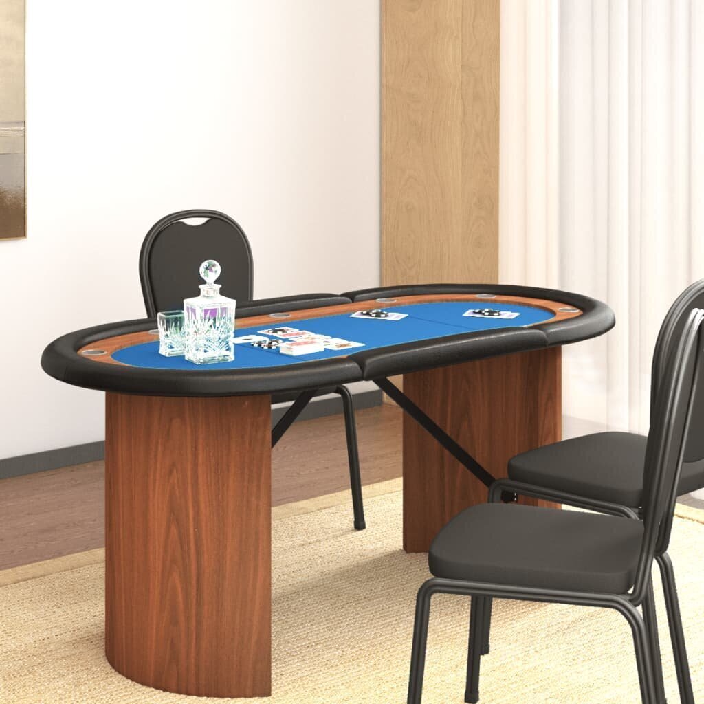 10 pelaajan pokeripöytä sininen 160x80x75 cm hinta ja tiedot | Korttipelit, pokeri | hobbyhall.fi