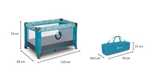 Lionelo Stefi matkasänky, turkoosi hinta ja tiedot | Matkasängyt | hobbyhall.fi