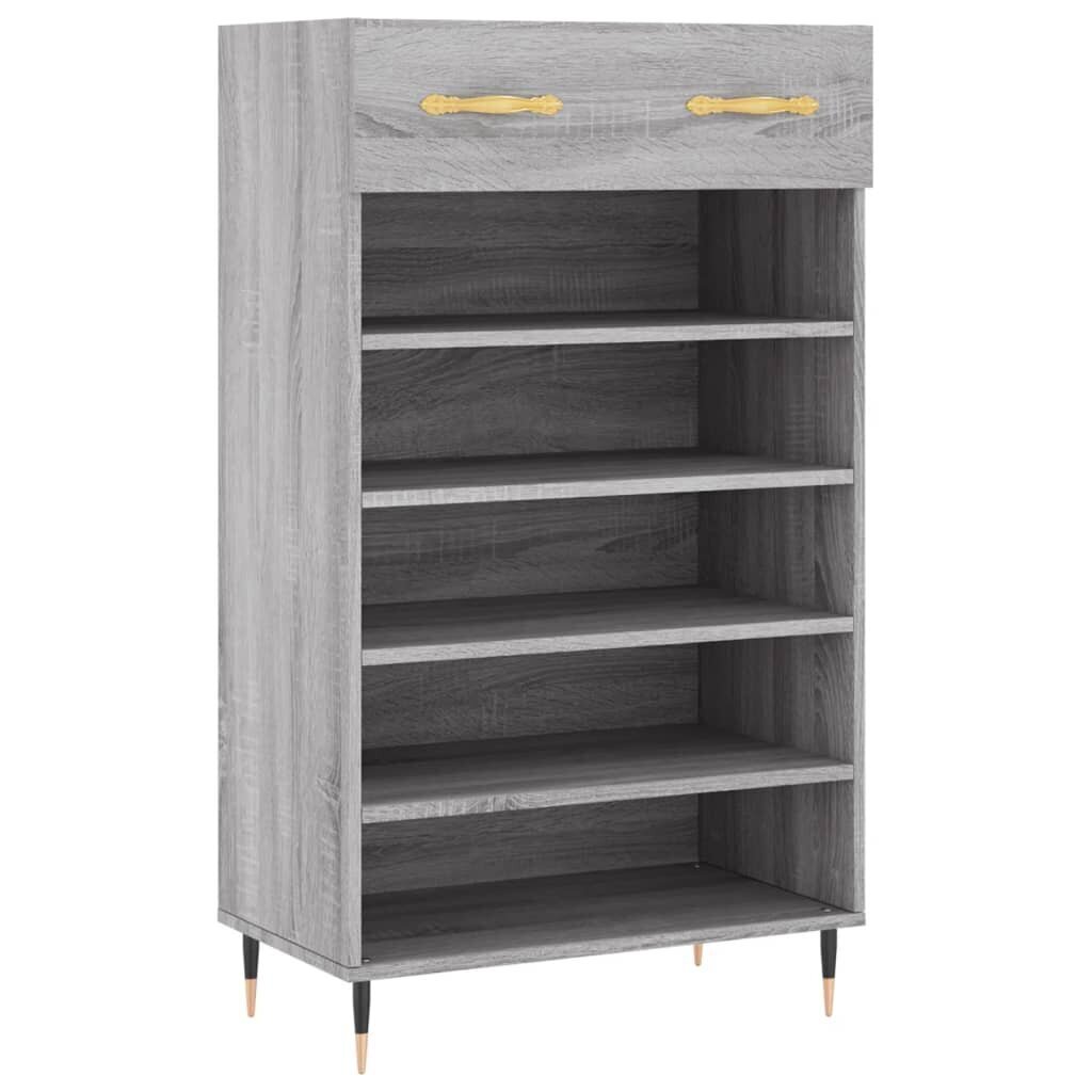 Kenkäkaappi harmaa Sonoma 60x35x105 cm tekninen puu hinta ja tiedot | Kenkäkaapit ja -hyllyt | hobbyhall.fi