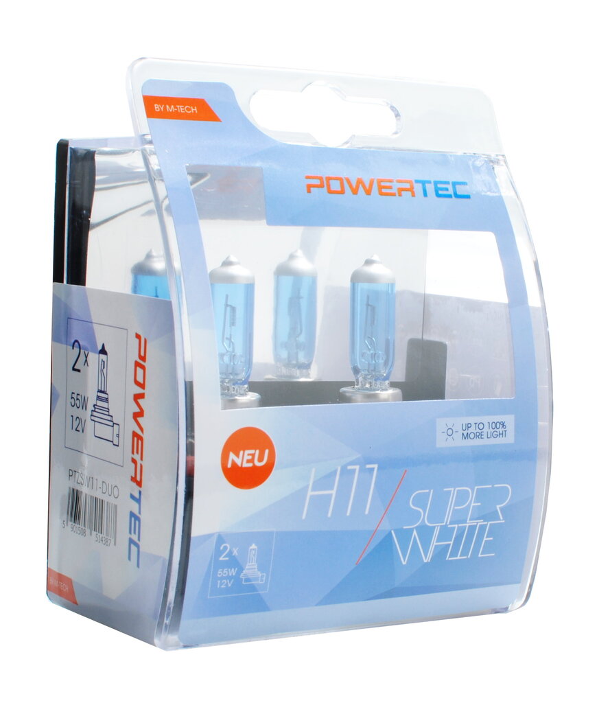 Auton polttimot M-Tech Powertec SuperWhite H11 12V, 2 kpl. hinta ja tiedot | Polttimot | hobbyhall.fi