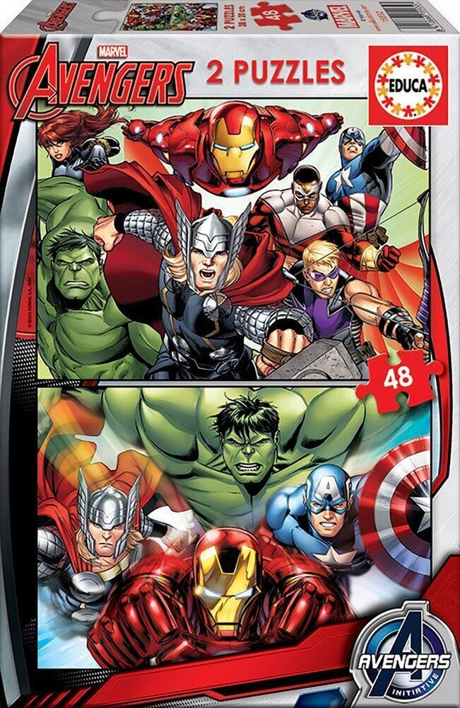 Puzzle Avengers, 2 kpl. x 48 kpl hinta ja tiedot | Palapelit | hobbyhall.fi