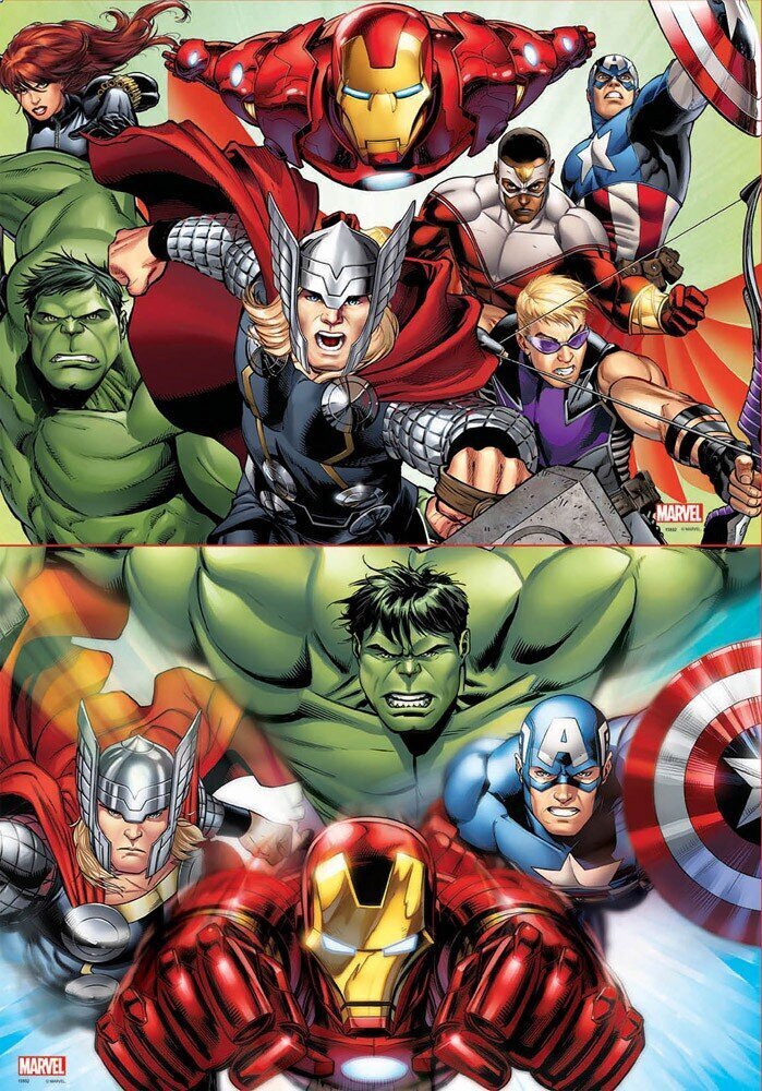 Puzzle Avengers, 2 kpl. x 48 kpl hinta ja tiedot | Palapelit | hobbyhall.fi