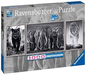 Ravensburger -palapeli, norsu, leijona Ravensburger 16729 Jigsaw -palapeli, norsut, leijona 1000 kappaletta, monivärinen hinta ja tiedot | Palapelit | hobbyhall.fi