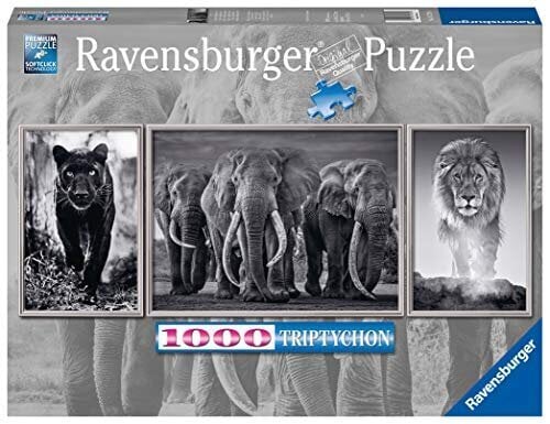 Ravensburger -palapeli, norsu, leijona Ravensburger 16729 Jigsaw -palapeli, norsut, leijona 1000 kappaletta, monivärinen hinta ja tiedot | Palapelit | hobbyhall.fi