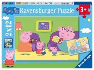 Puzzle 2x12 kpl Peppa Possu hinta ja tiedot | Palapelit | hobbyhall.fi