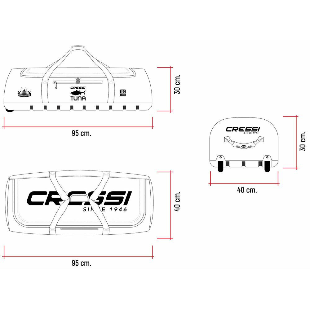 Urheilulaukku Tuna Roll Cressi-Sub XUB976200 120L hinta ja tiedot | Urheilukassit ja reput | hobbyhall.fi