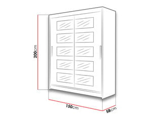 Liukuovikaappi Westa V + LED hinta ja tiedot | Kaapit | hobbyhall.fi