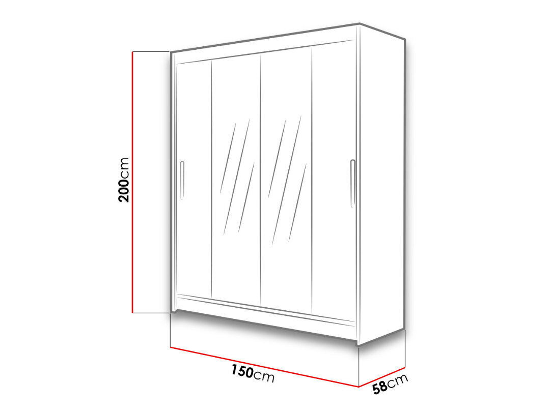 Liukuovikaappi Westa II + LED hinta ja tiedot | Kaapit | hobbyhall.fi