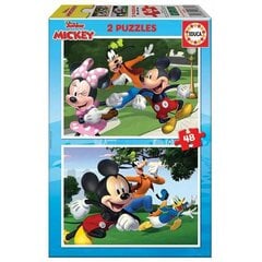 2 palapelin setti hiirellä Mickey Educa Disney Junior Mikki, 48 v. hinta ja tiedot | Palapelit | hobbyhall.fi