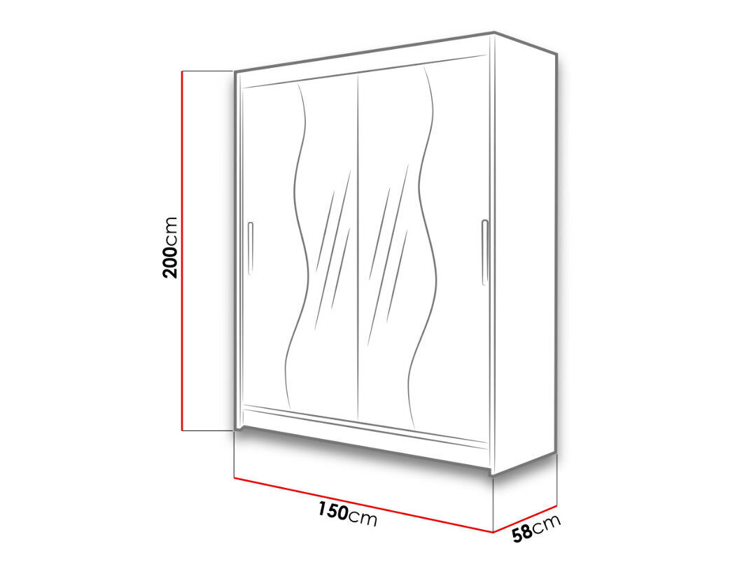 Liukuovikaappi Westa S + LED hinta ja tiedot | Kaapit | hobbyhall.fi