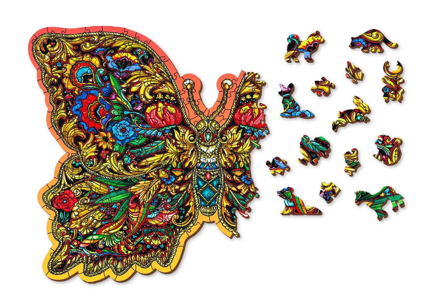 Puinen palapeli ainutlaatuisilla elementeillä "Royal Wings" Wooden Puzzle 250 pcs / Wooden.city hinta ja tiedot | Palapelit | hobbyhall.fi